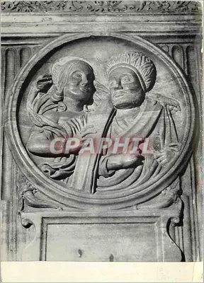 Abadia de QUARANTE (Hérault) — Um flamme e sua esposa, medalhão funerário (IIIº s.) — Fotografia R. Le Port