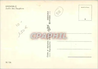Grenoble — Tuin van de Delfinen — Uitgave SPADÈM — Achterkant