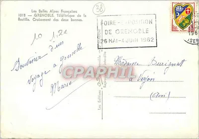 Grenoble — Przejście dwóch kabinek — Les Éditions Grenoble — Rewers