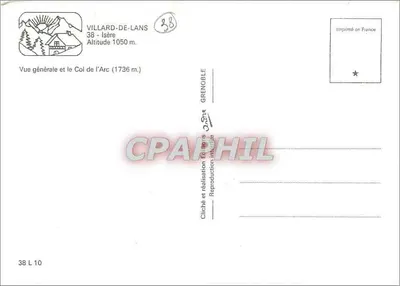 Villard-de-Lans — Ogólny widok i Przełęcz Arc — Grenoble — Rewers