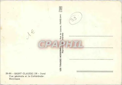 Saint-Claude (39) - Jura — Ogólny widok i Katedra-Bazylika — Wydawnictwo Modernes, Paryż — Rewers