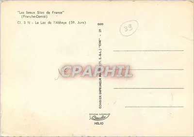 O Lago da Abadia — Franche-Comté — Imprimerie Combier — Verso