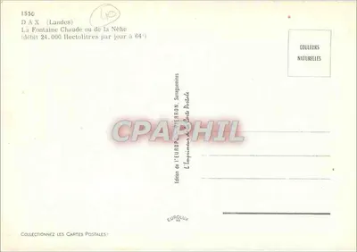 Dax (Landes) — La Fontaine Chaude ou de la Nèhe — Édition de l'Europe, Sarreguemines — Verso