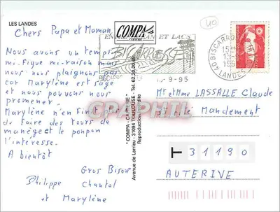 Les Landes — Editor COMPA-CARTERIE, n° 31190 — Verso