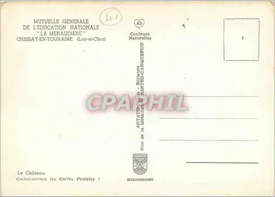 Zamek — Chissay-en-Touraine (Loir-et-Cher) — wydawca A. Arpaud de la Ménaudière — Rewers