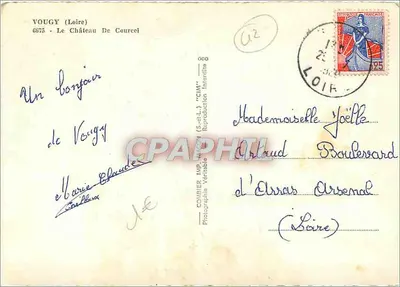 O Castelo de Courcel — Vougy (Loire) — Combière Imp. 'CIM' — Verso