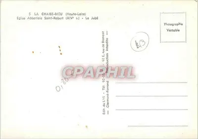 La Chaise-Dieu (Haute-Loire) — Igreja Abacial de São Roberto (século XIV) — O Jubé — Édit. du LYS, Clermont-Ferrand — Verso