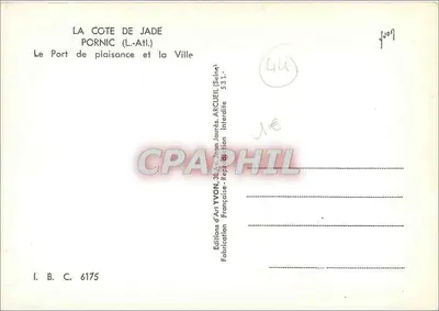 Pornic — A Baía de Lazer e a Cidade — Éditions d'Art Yvon, 30 Avenue Jean Jaurès, Arcueil (Seine) — Verso