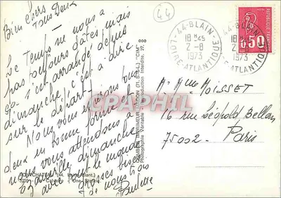 Estátuas sobre rocha — Pontchâteau (Loire-Atlantique) — Impressora 'CIM' (71. S.A.L.) — Verso