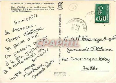 Gorges do Tarn (Lozère) — Les Détroits — Éditions Du Castellet — Verso