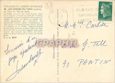 Góry Tarn (Lozère) — widok z Pas de Souci — Wydawnictwo Art Acquelli — Rewers
