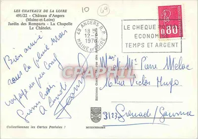 Châteaux de la Loire — Schloss Angers, Garten der Remparts - Die Kapelle — Editions Mexichrome — Rückseite