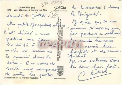 Carolles (50) — Vista geral através dos Pinheiros — IRIS — Verso