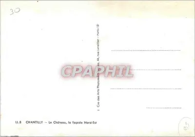 Chantilly — Le Château, la façade Nord-Est — Cie des Arts, Paris — Rewers