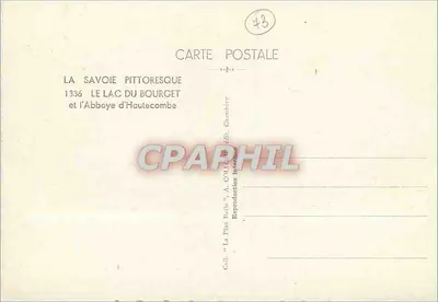Jezioro Bourget i klasztor Haute-combe — Piekliwa Savoja — Zbiór 'La Plus Belle' A. COT, wyd. Chemilly — Rewers