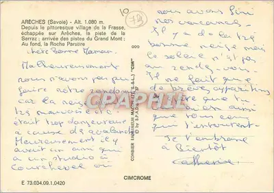 Arêches (Savoie) — vista de um vilarejo pitoresco nevado — Combléier Imprimeur-Macon (CIMCROME) — Verso