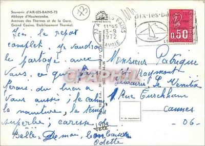 Aix-les-Bains — Lembrete CPAPHIL — editor CPAPHIL, número de série não visível — Verso