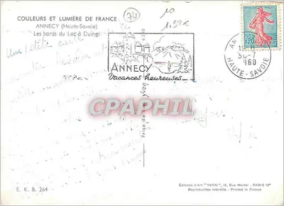As margens do lago em Duingt — Annecy (Haute-Savoie) — Edições de Arte 'YVON' — Verso