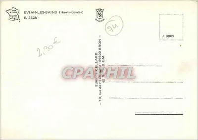 Evian — Perła Lacu Leżnego — Wydawnictwo Cellard, nr E.3638 — Rewers