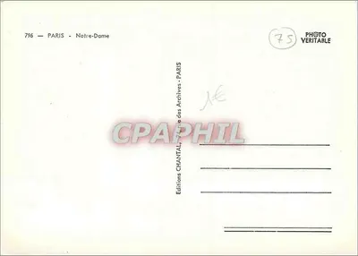 Notre-Dame w Paryżu — widok fasady — Wydawnictwo Chantal, Paryż — Rewers