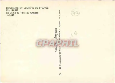 De Seine op de Pont au Change — Parijs — Uitgave Yvon — Achterkant
