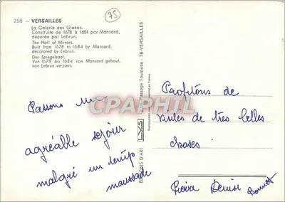 Galeria das Glaciers — Versalhes — Edições de Arte Toulouse — Verso