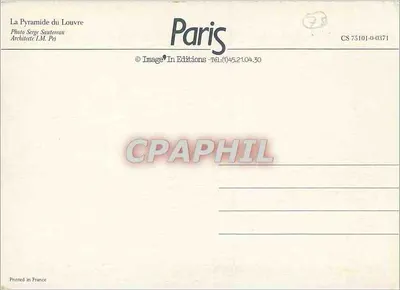Piramida Louwru — Paryż — Image'In Editions, n° CS 75101-0-0371 — Rewers