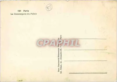 Paryż — Konciergeria Pałacu — Serwis Komercyjny Zabytkowych Pałaców — Rewers