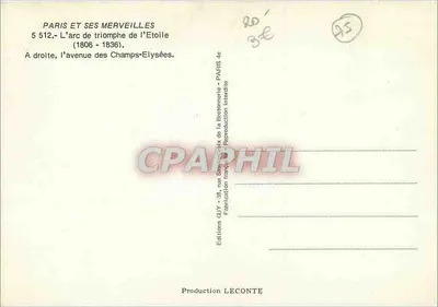 Parigi - Arco di Trionfo — vista aerea — Edizioni GUY — Verso