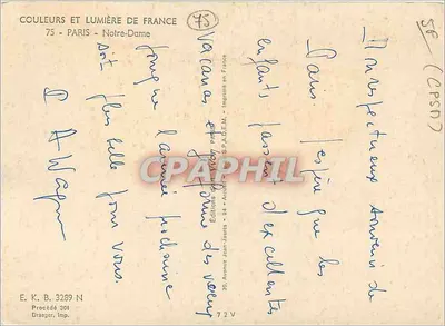 Notre-Dame w Paryżu — widok fasady — Wydawnictwo Jean-Jaurès — Rewers