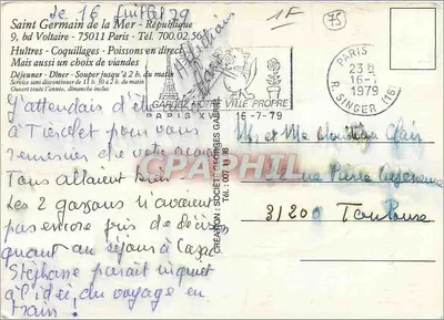 Saint-Germain-de-la-Mer — porto e barcos — J.P. Rémon — Verso