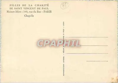 Kaplica Dziewic w Sercu Pana Jezusa — Lyon — wydawca Héloïs Interd. & Fils — Rewers