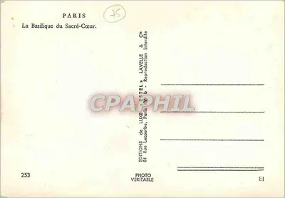 Paris — Die Basilika des Heiligen Herzens — Verlag Estel, n° 253 — Rückseite