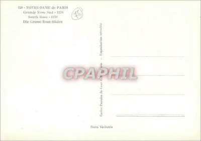Notre-Dame w Paryżu — Duża Roseta Południowa - 1270 — Luksusowe Kartki Pocztowe z Paryża — Rewers