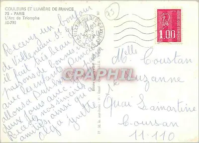 Arc de Triomphe — Paryż — Wydawnictwo Kolorów i Świata Francji, nr 791 — Rewers