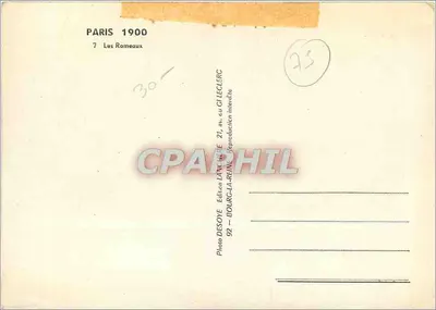 Aardappelfestijn — Parijs 1900 — Foto Desoye — Achterkant