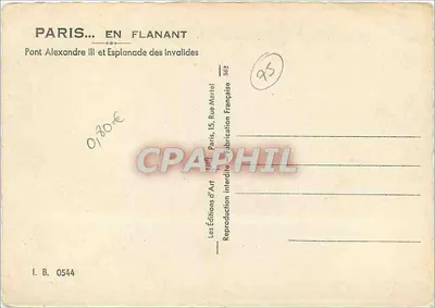 Most Alexandre III i Esplanada Invalidów — Wydawnictwo Sztuki, Paryż — Rewers