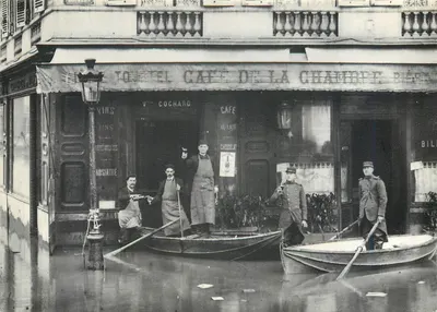 Paris 1910 — Inundação na place do Palais Bourbon — Éditions Chantal
