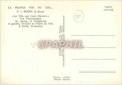 Rouen — Widok panoramiczny stu katedr — Arnaud & fils, Nantes — Rewers