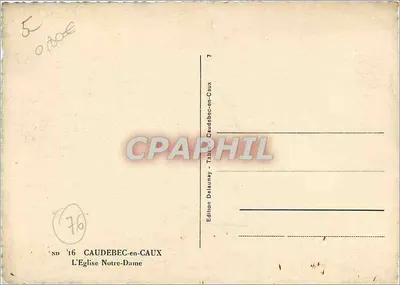 Caudebec-en-Caux — Katedra Najświętszej Maryi Panny — Wydawnictwo Delaunay — Rewers