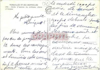 Versalhes e suas maravilhas — Grade de entrada do castelo, praça d'Armes — Guy — Verso