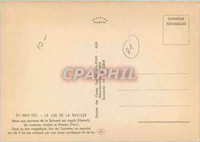 Lago da Raviege — local turístico — Société des Cartes Postales APA-ROUX - ALBI — Verso