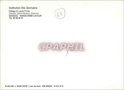 Massac — Istituto Sainte-Germaine — Solaire Photos, Mérignac — Verso
