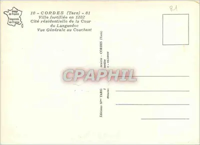 Cordes (Tarn) — Zamek w 1222 roku — Wydawnictwo X-OLORON — Rewers