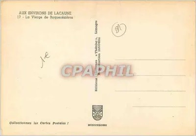 A Virgem de Roquecèzières — nas proximidades de Lacaune — Éditions Mexichrome — Verso
