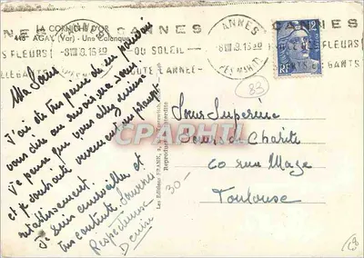 A Corniche d'Or em Cannes — Uma Calanque — Edições FRANK, 2, Rue Tarwetch, Cannes — Verso