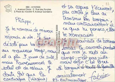Hyères — Côte d'Azur — Wydawca Léo Pradet, n° 83220 — Rewers