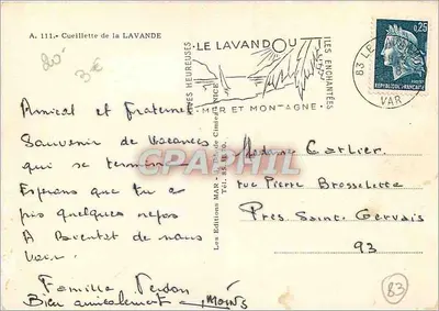 Zbieranie lawendy — Les Enchantées, Var — Wydawnictwo MAR — Rewers