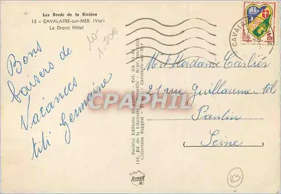 O Grande Hotel — Cavalaire-sur-Mer — Éditions Suggési — Verso
