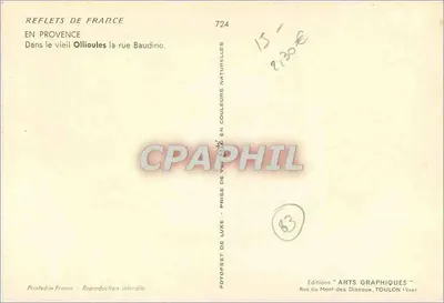 Ollioules — ulica Baudino — Wydawca Erté — Rewers